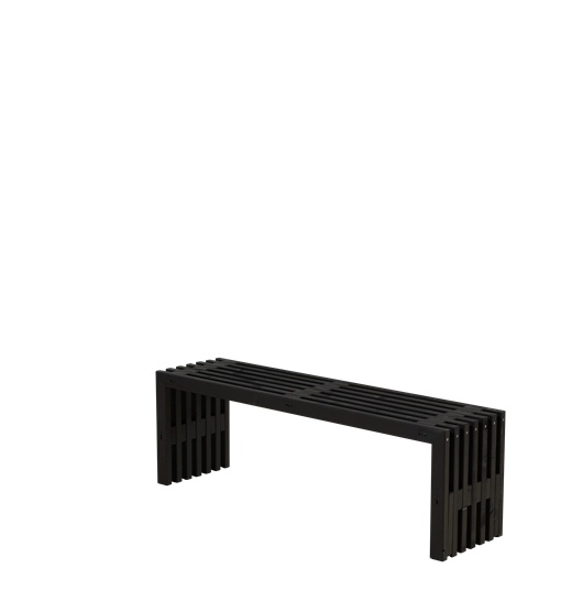 Plus Rustik Lattenbank Design 138x36x45cm - farbgrundiert schwarz