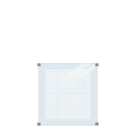 Plus Glaszaun m/Siebdruck 90x91cm inkl. 4 Glasbeschläge, 6mm gehärtetes Glas
