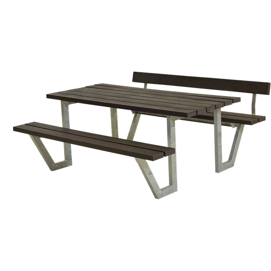 Plus Wega Sitzgruppe m/1 Rückenlehne 177x173x73/45 cm. recycelter Kunststoff schwarz