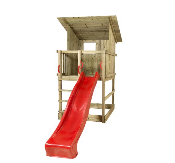 Plus Play Spielturm m/Dach einschl. roter Rutsche