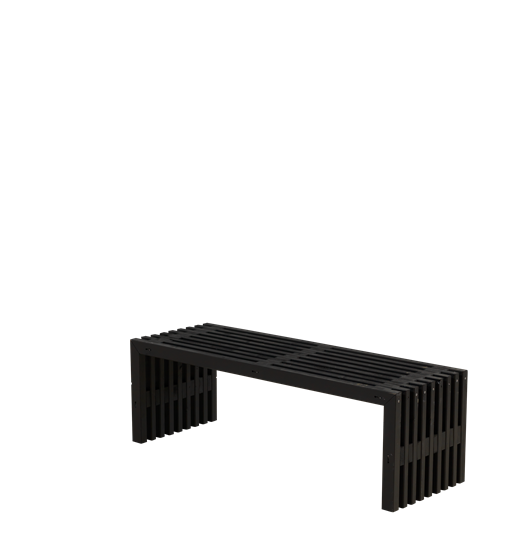 Plus Rustik Lattenbank Design 138x49x45cm - farbgrundiert schwarz