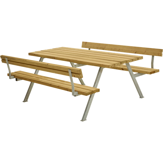Plus Alpha Sitzgruppe m/2 Rückenlehnen 177x185x73/45 cm. unbehandelte Lärche