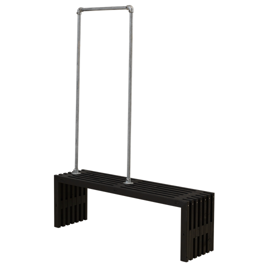 Plus Rustik Latten Garderobe Design 138x36x45 cm farbgrundiert schwarz