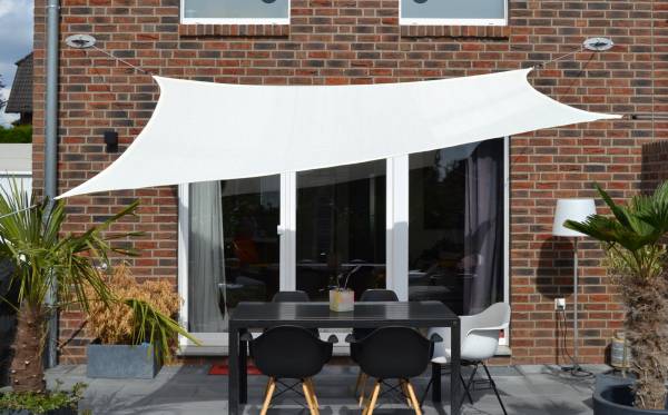 Vierecksonnensegel 250 x 300 cm - HDPE - Farbe creme weiß