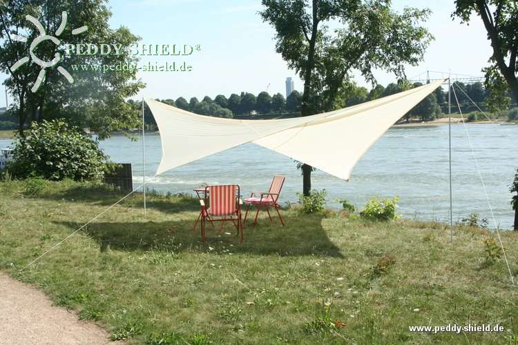 Camping-Freizeit-Sonnensegel 400 x 400 cm - Farbe hell elfenbein |  HolidayGarden