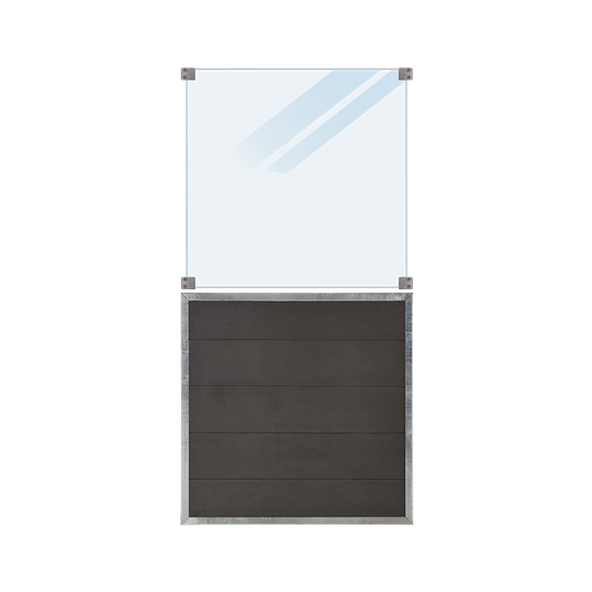 Plus Futura WPC Zaun mit mattes Glas - 90x180 cm