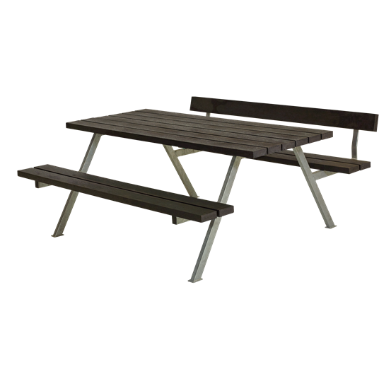 Plus Alpha Sitzgruppe m/1 Rückenlehne 177x173x73/45 cm. recycelter Kunststoff schwarz