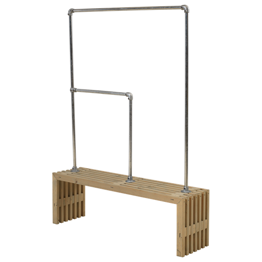 Plus Rustik Latten Garderobe Design 138x36x45 cm farbgrundiert Treibholz