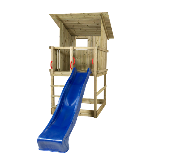 Plus Play Spielturm m/Dach einschl. blauer Rutsche