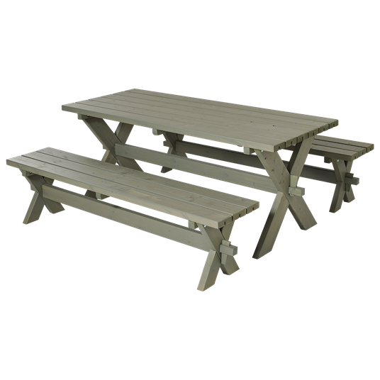 Plus Nostalgie Set - Tisch + 2 Bänke