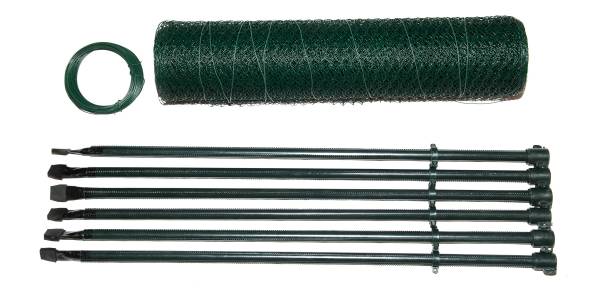 Metallzaun-Set 6-Eck-Geflecht Grün 25 x 25 mm Höhe 100 cm Länge 10 m