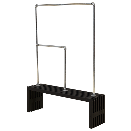 Plus Rustik Latten Garderobe Design 138x36x45 cm farbgrundiert schwarz