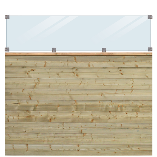 Plus Plank Profil-Zaun inkl. glas 174x163cm