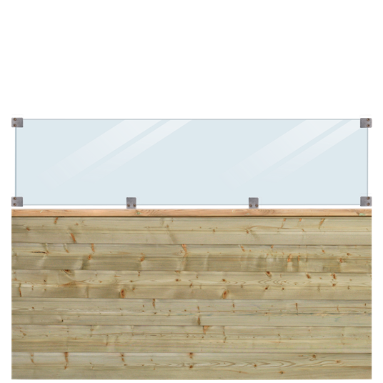 Plus Plank Profil-Zaun inkl. glas 174x125cm