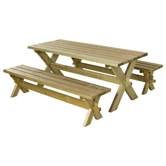 Plus Nostalgie Set - Tisch + 2 Bänke