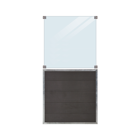 Plus Futura WPC Zaun mit Glas - 90x180 cm