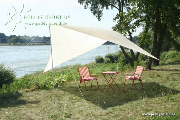 Camping-Freizeit-Sonnensegel 400 x 400 cm - Farbe hell elfenbein