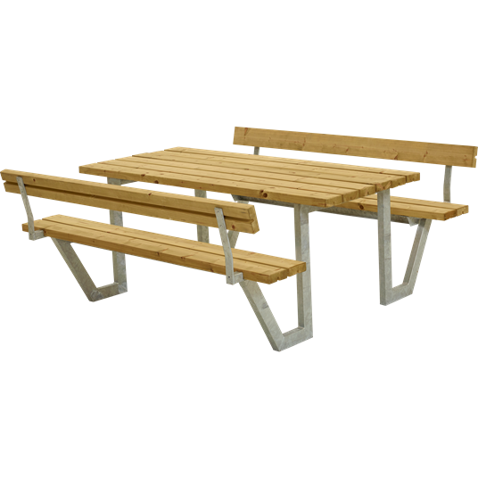 Plus Wega Sitzgruppe m/2 Rückenlehnen 177x185x73/45 cm. unbehandelte Lärche
