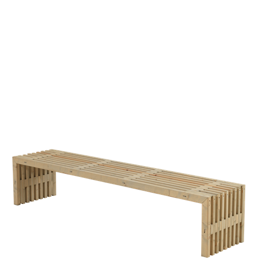 Plus Rustik Lattenbank Design 218x49x45cm - farbgrundiert Treibholz