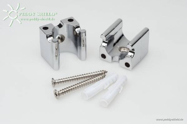 Wand-Clips - 2 Stück - Farbe chrom
