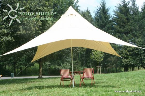 Camping-Freizeit-Sonnensegel Pyramide 400 x 400 cm - Farbe hell elfenbein