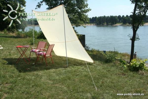 Camping-Freizeit-Sonnensegel 250 x 300 cm - Farbe hell elfenbein