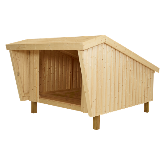Plus Shelter unbehandeltes Holz, Aussenmass: BxLxH 225x291x170/107 cm.