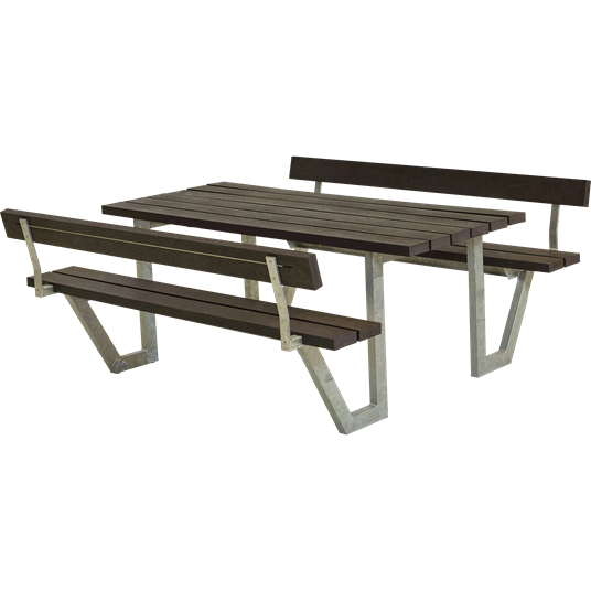 Plus Wega Sitzgruppe m/2 Rückenlehnen 177x185x73/45 cm. recycelter Kunststoff schwarz
