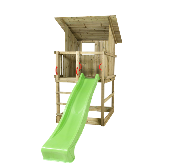 Plus Play Spielturm m/Dach einschl. grüner Rutsche