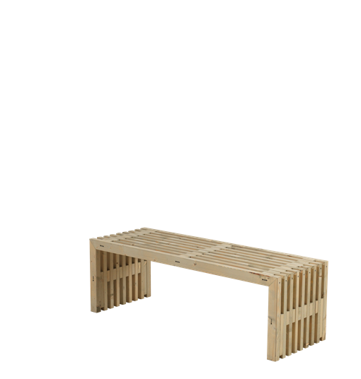 Plus Rustik Lattenbank Design 138x49x45cm - farbgrundiert Treibholz