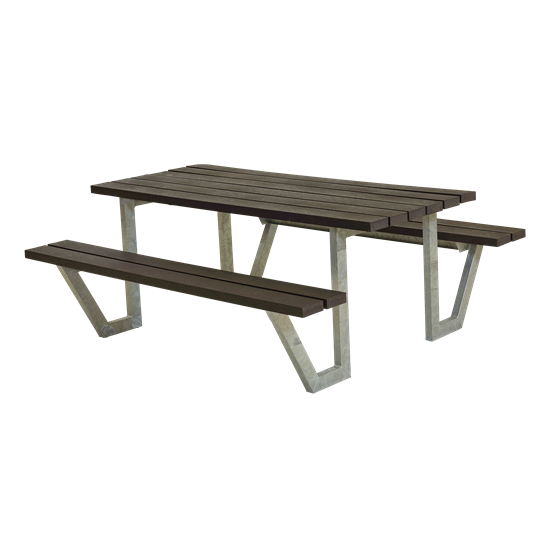 Plus Wega Sitzgruppe 177x161x73/45 cm. recycelter Kunststoff schwarz